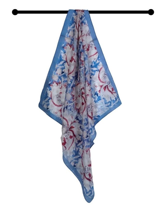 Silk & Merino Wool 'Salisbury' whiteスカーフ シルク - Cast