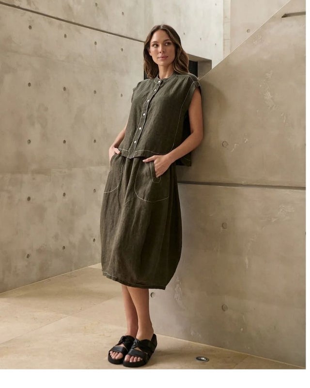 knee length dresses for ladies Linen Maxi Dress DARA – Linen Fairytales
