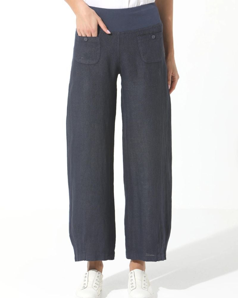 Elizabeth Scott Linen 2 Front Pocket Pant | Coquette Clothes