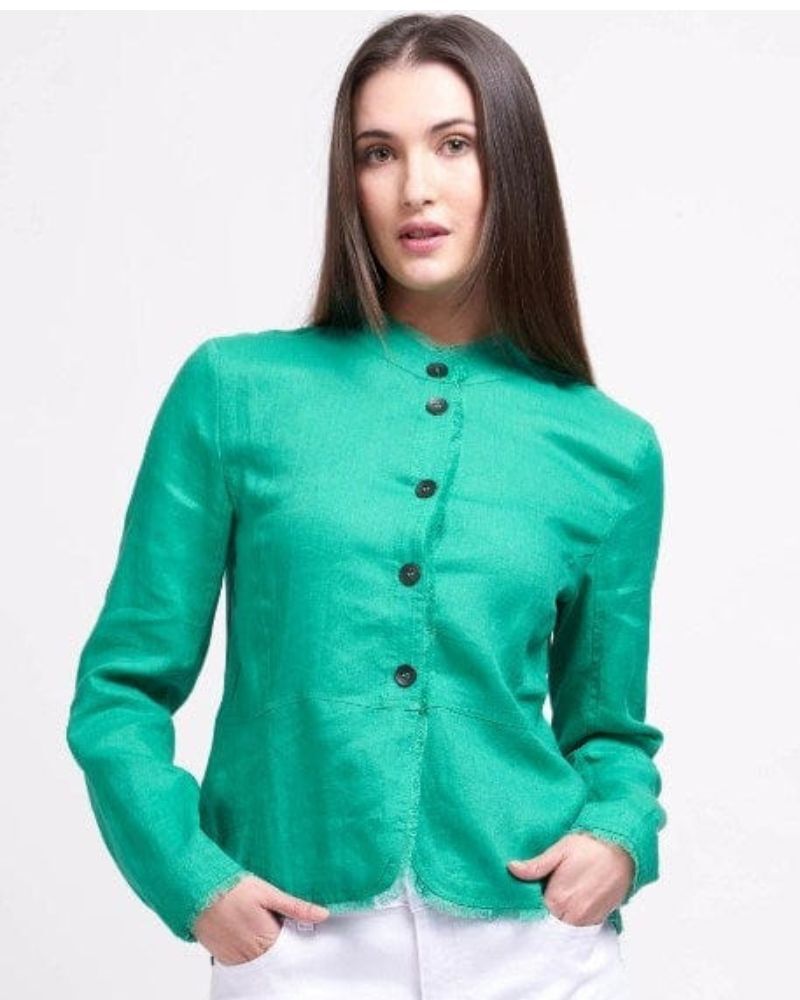 Green linen jacket on sale womens